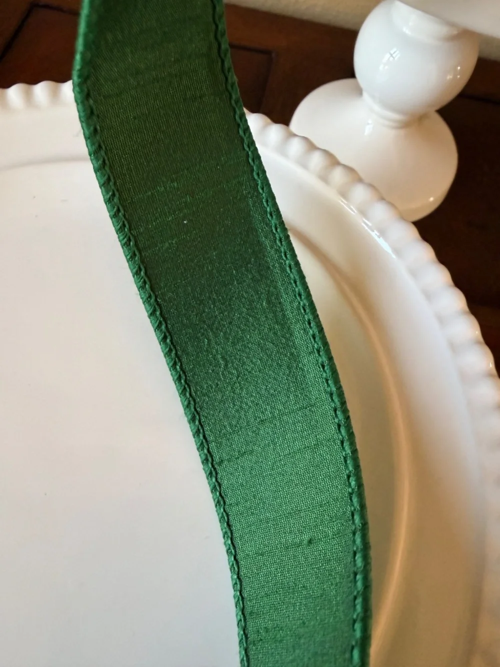 Green Plush Velvet Elite Wired Edge Ribbon